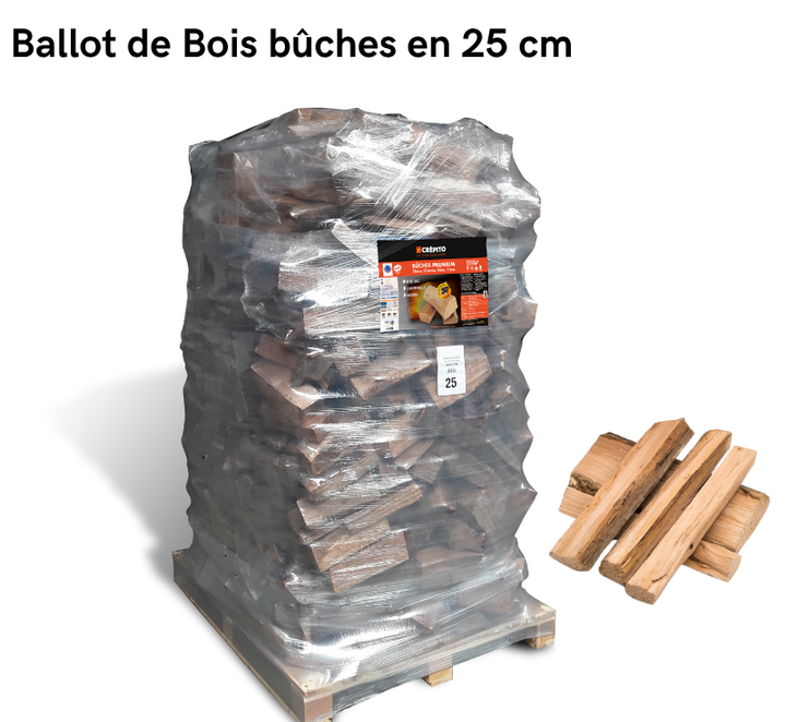 Ballot de Bois bûches 25 cm (1.60 stère)